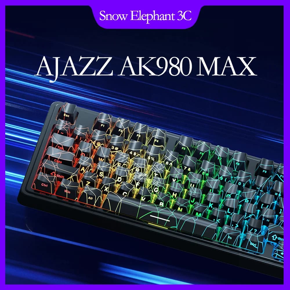 AJAZZ AK980 MAX Tastiera con interruttore magnetico cablata 0,01 mm 8K Tastiere meccaniche Hot Swap ARGB Giochi di e-sport Tastiera personalizzata
