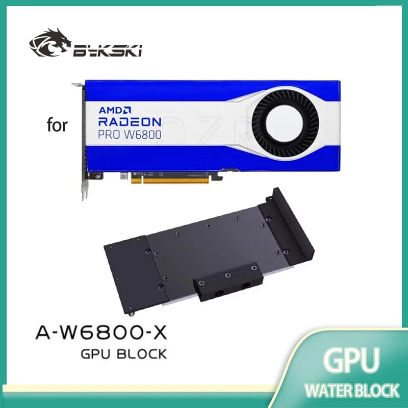 Bykski A-W6800-X Blocco GPU da utilizzare per grafica AMD Radeon Pro W6800/scheda video dispositivo di raffreddamento dell'acqua/copertura completa/radiatore interamente in metallo