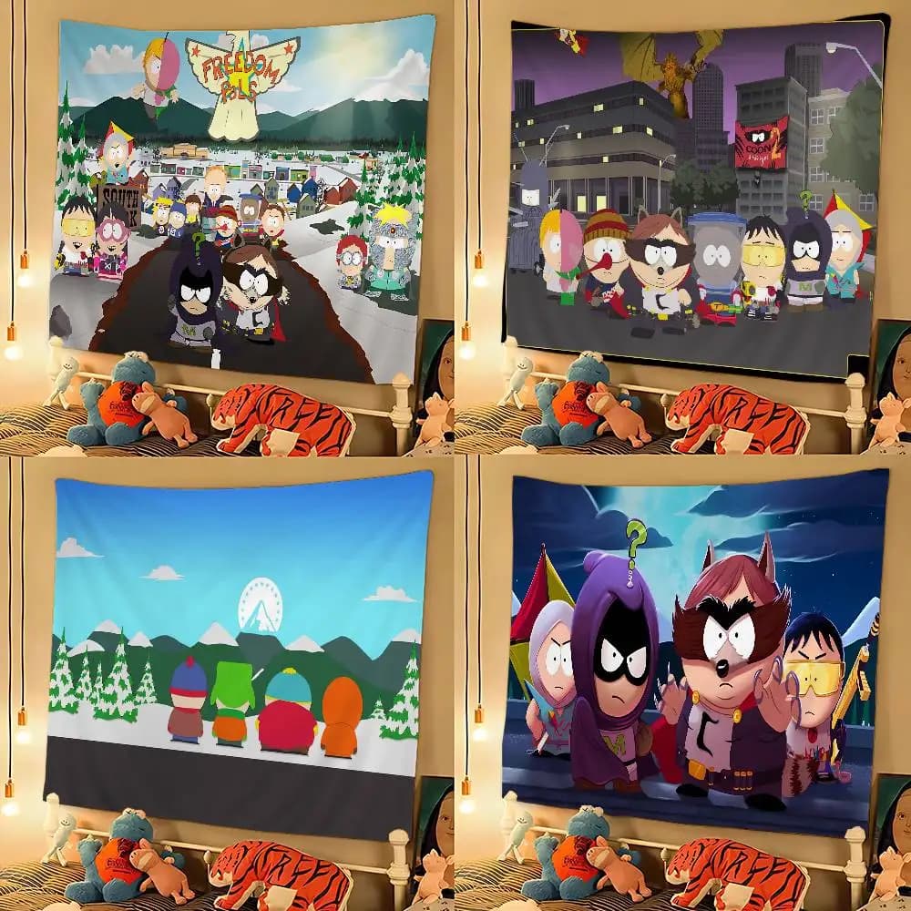 Classic animation S-South Cartoon Park Hanging Bohemian Tapestry Bohemian Wall Tapestries Mandala Kawaii Room Decor