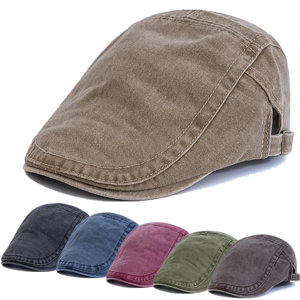 Hot Sale Unisex Summer Outdoor Flat Hat Sports Cotton Beret Caps Solid Color Casual Peaked Caps Stylish Casual Sun Hats