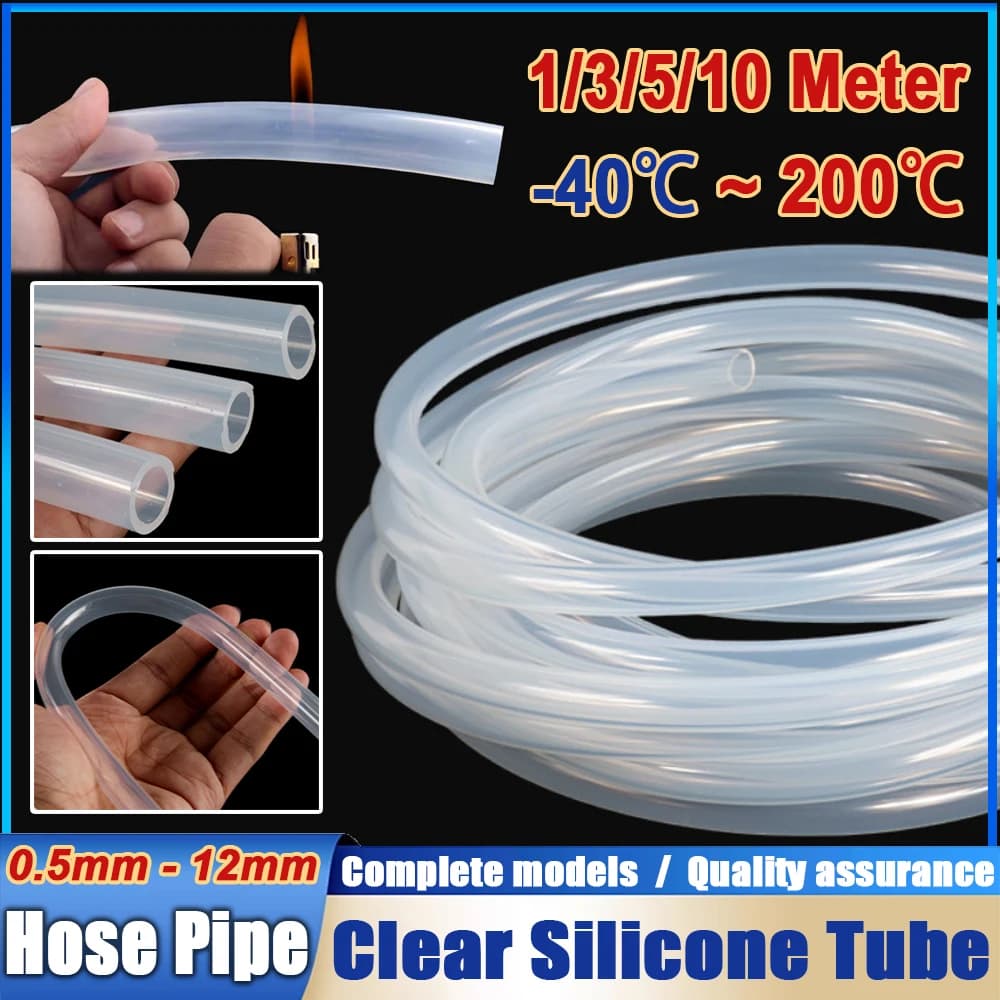 1/5/10/20 Meters Transparent Food Grade Silicone tube 0.5mm-12mm Flexible Garden Rubber hose Aquarium Soft Tubing Silicone pipe