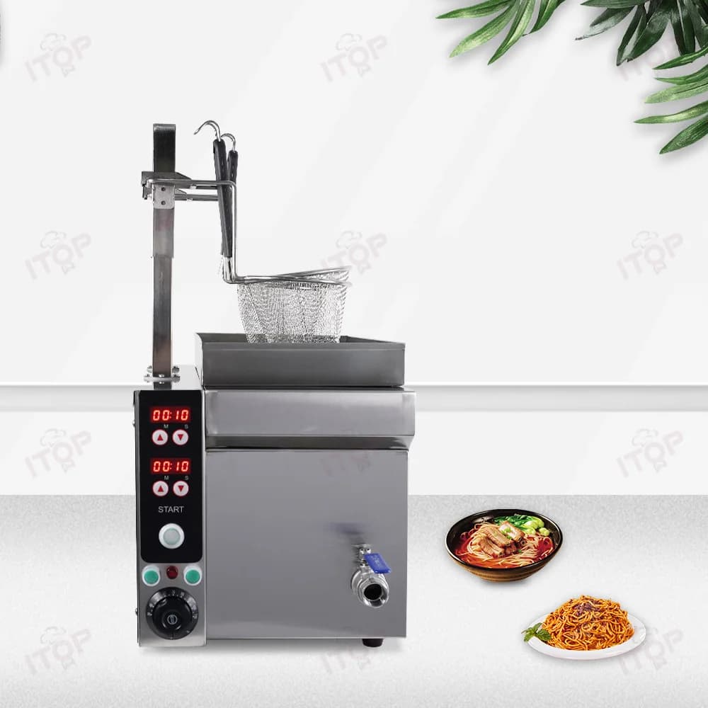 Macchina per cucinare noodle per pasta commerciale Fornello per pasta elettrico a risparmio energetico con sollevamento automatico