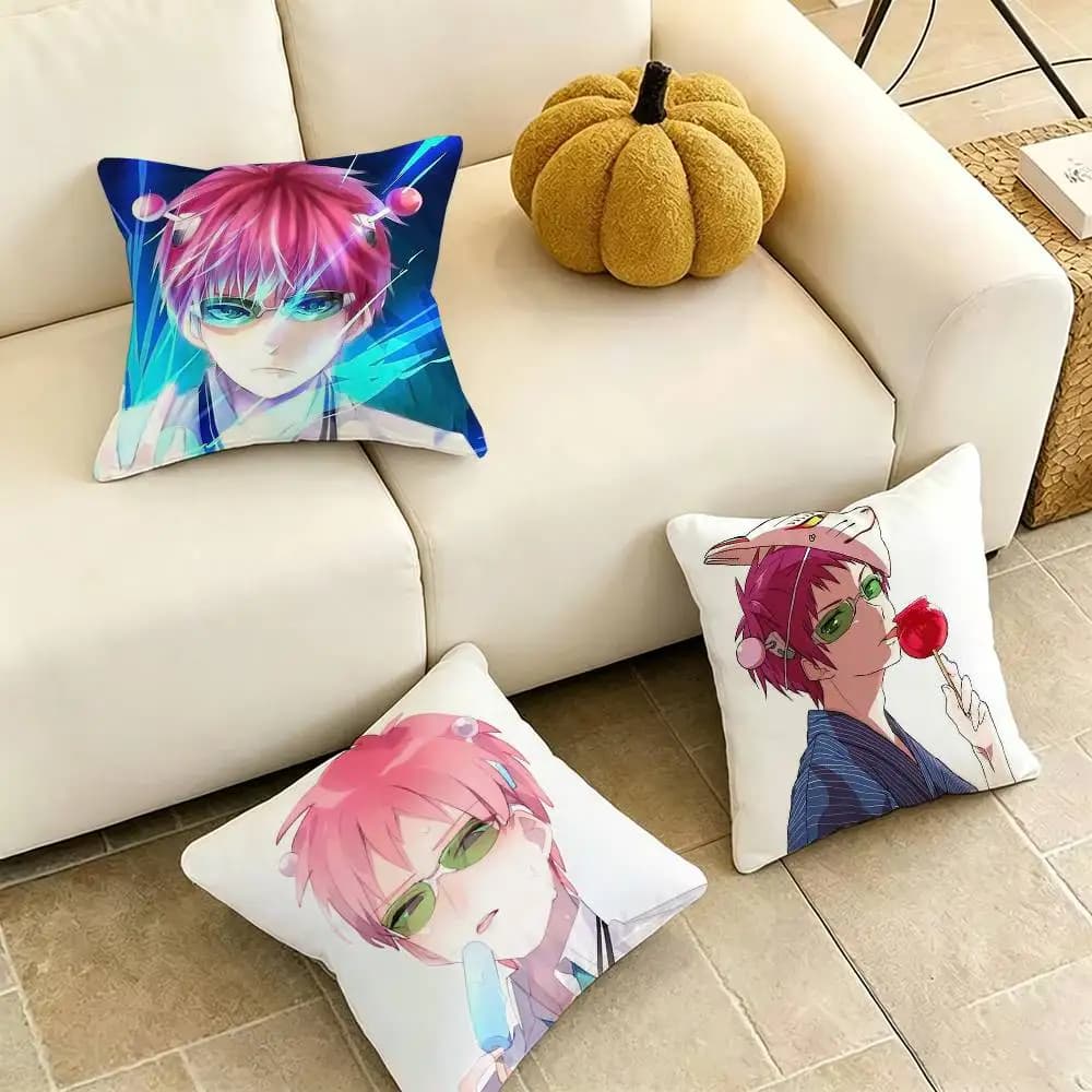 The Disastrous Life Saiki K Pillow Case Square Double-Sided Sofa Cushion Cover Bedroom Bedside Pillow Gift