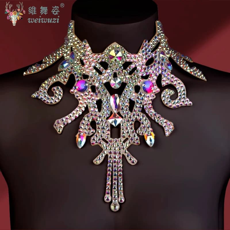 Collana fatta a mano di fascia alta di danza del ventre Accessori per prestazioni Danza orientale Concorso professionale femminile Catena di diamanti