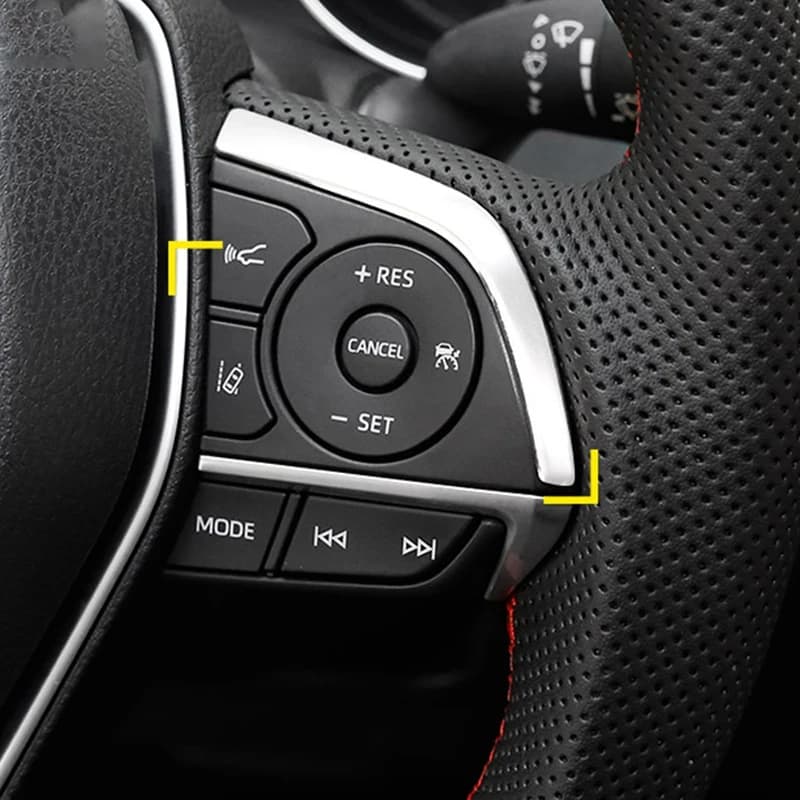 A73Q-2PCS Adesivi per interni auto in acciaio inossidabile per Toyota Camry XV70 2017 2018 Accessori per rivestimento del volante