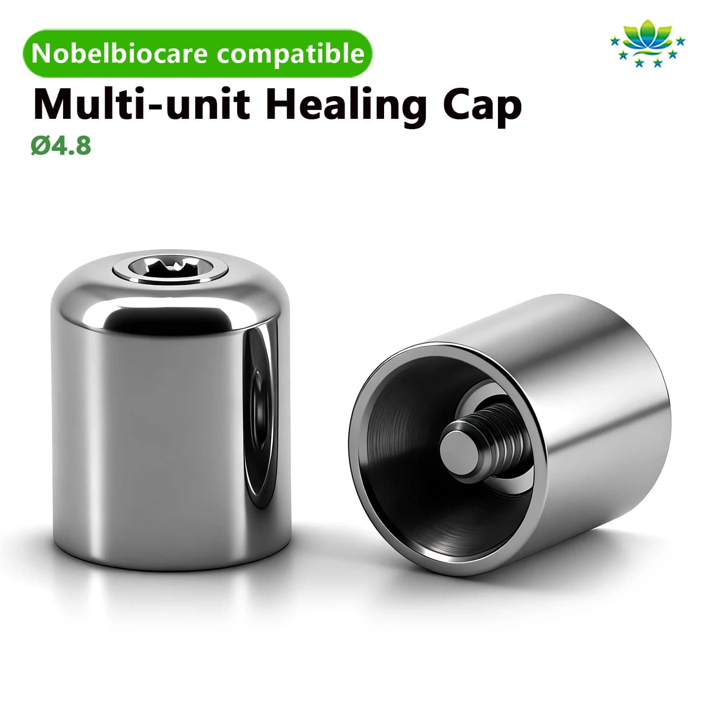 Cappuccio Protettivo per Abutment Multi-Unit Nobel, Copertura in Titanio per Guarigione, con Vite di Fissaggio, per Modellatore Gengivale Temporaneo, per Laboratorio di Impianti Dentali