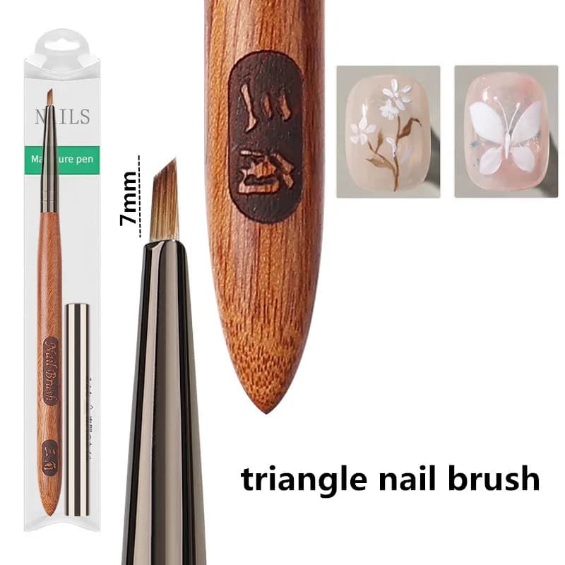 1 pz pennello triangolare Nails Art Brush Pen 3D Tips Pattern fototerapia acrilico Gel UV strumenti per Manicure fai da te