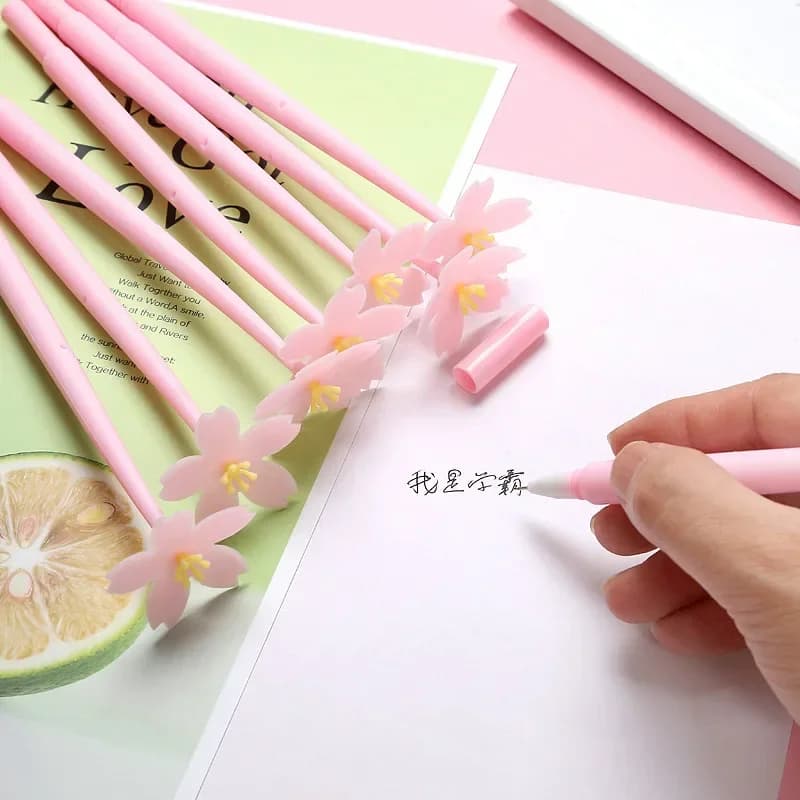 1 pz morbido fiore Sakura penna gel cancelleria creativa bella penna fiore di ciliegio ragazza cuore serie forniture per ufficio scolastico Kawaii