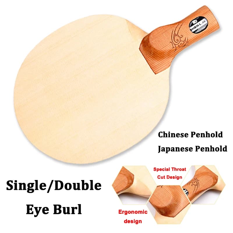 Special Throat Cut Design 1-Ply Hinoki Table Tennis Blade 8mm Solid Wood Ping Pong Base Chinese/Japanese Penhold PingPong Paddle