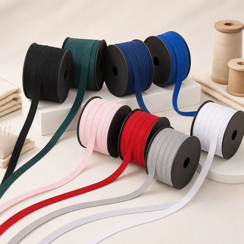 Nastro Elastico in Spandex 10/20/50M 6/8/10/15mm, Morbido, per Spalline Reggiseno, Cinture Intimo, Nastro Elastico per Cucito, Accessorio Fai da Te in Rotolo