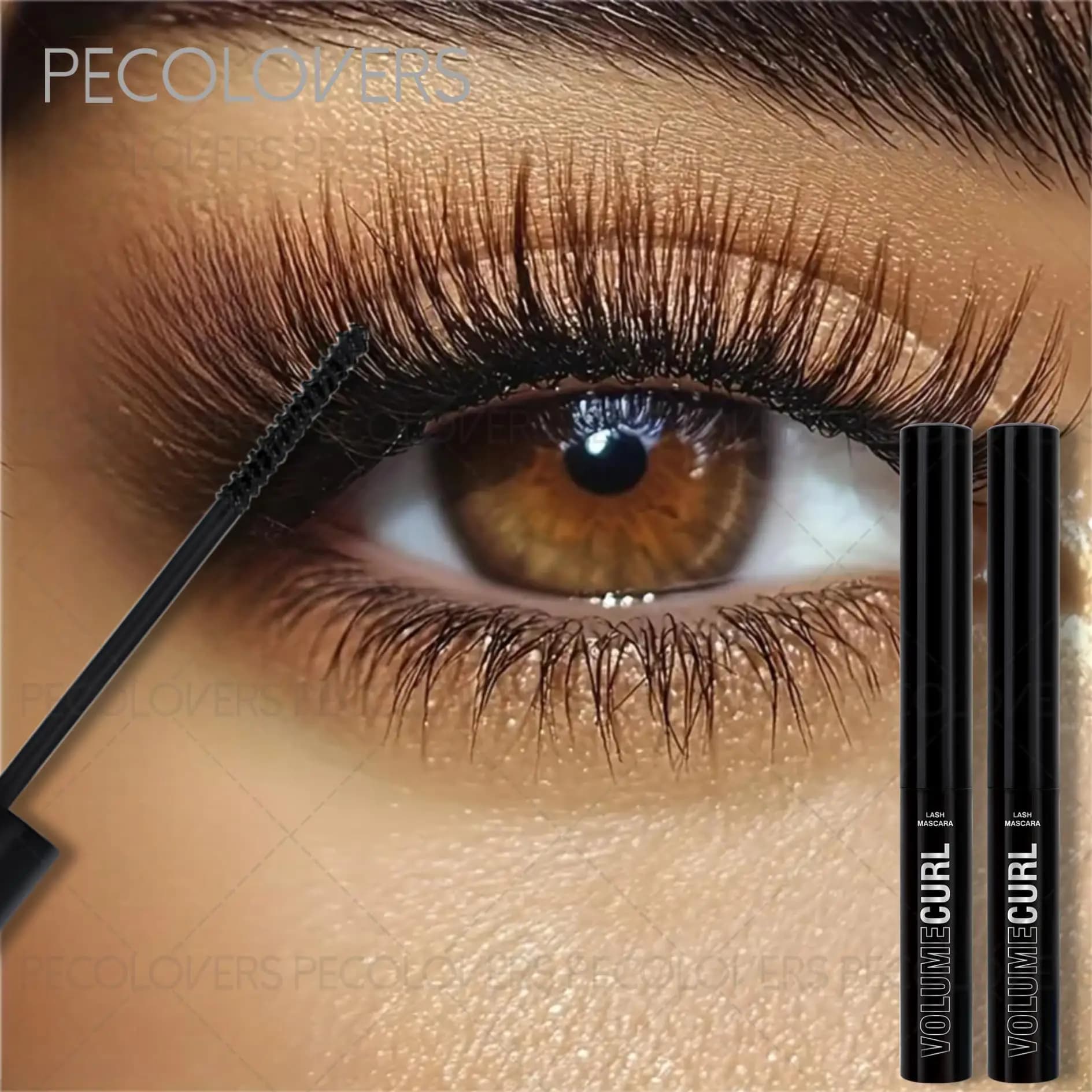 2 pieces of mascara, voluminous and curled eyelashes, water resistant, long lasting, for christmas holidays and cosplay