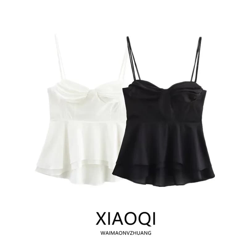 Spring 2025 Women's Cotton Strap Tops Multi-Color Close-Fitting Camisole Style Vest Versatile Basic Length Regular Material
