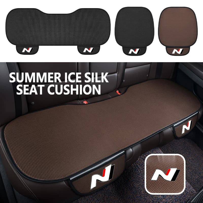 For Hyundai Ice Silk Car Seat Cover Summer Breathable Car Seat Cushion Protector N Line Tuscon NX4 I20 I30 I10 Sonata Elantra
