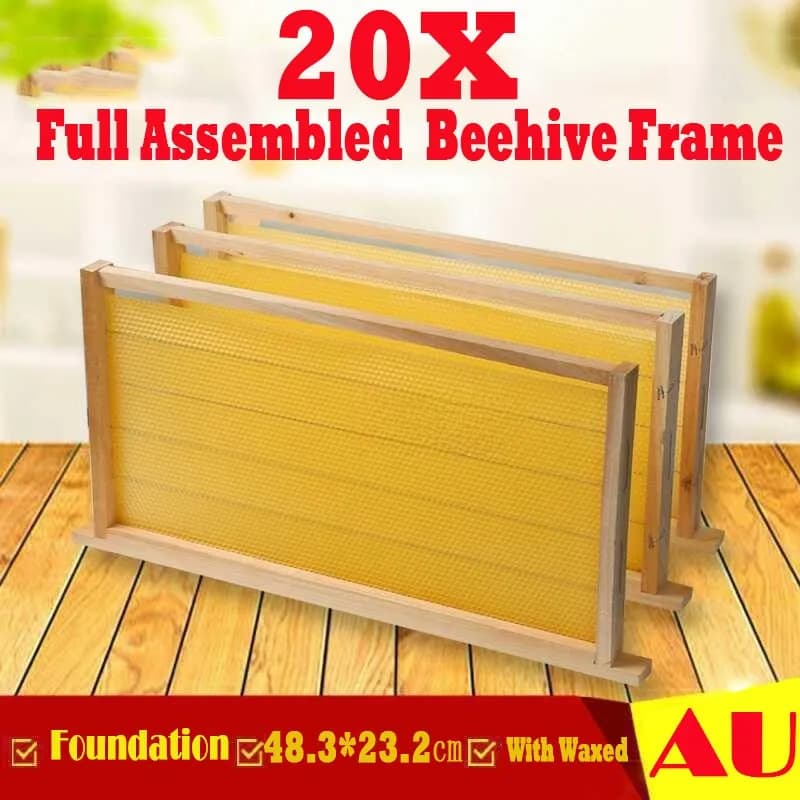Pack of 20 deep-frame Langstroth hives with 100% bees wax coated plastic foundation