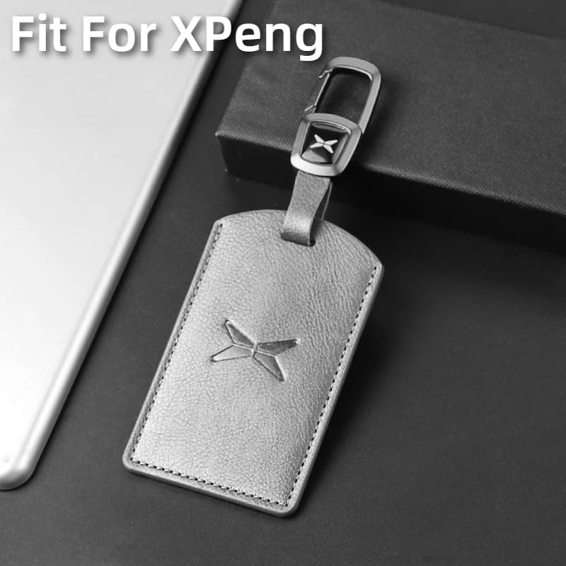 Adatto per XPeng MONA M03 Porta carte chiave per auto Custodia per smart card NFC Guscio protettivo in pelle scamosciata