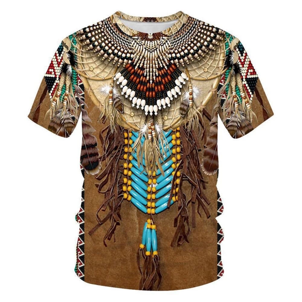 T-shirt con stampa 3D stile etnico indiano estivo T-shirt da uomo moda Harajuku T-shirt con o-collo oversize casual T-shirt top