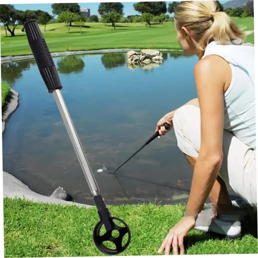 Extendable Golf Ball Retriever Stainless Steel Telescopic Scoop Saver Golf Ball Picker Automatic Locking Golf Ball Pick up Tool
