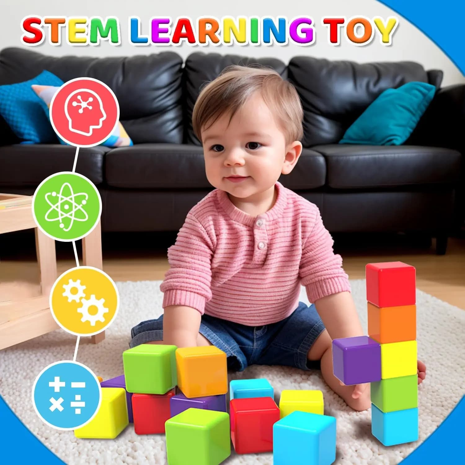 12 Pezzi Blocchi Magnetici, Regalo per Bambini di 3 4 5 6 Anni, Costruzioni Magnetiche per Bambini e Bambine, Sensoriali - Montessori