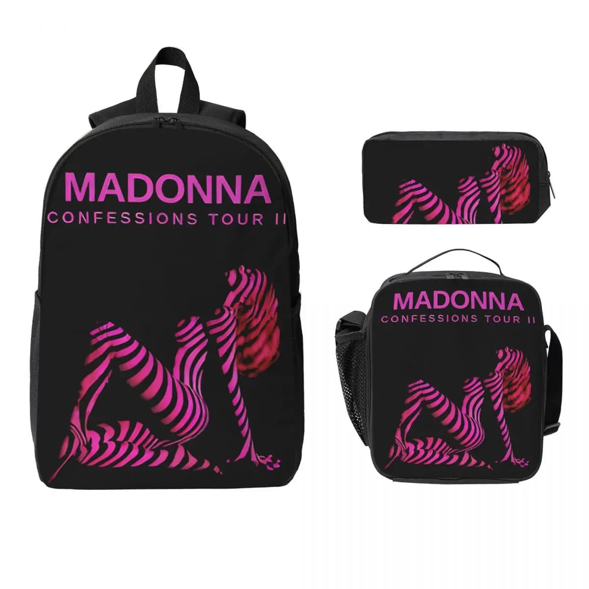 Madonnas Confessions II 2026 School bags Set for Girls Boys Pencil Boxes Backpack Sets with Lunch Box For Students Daypack