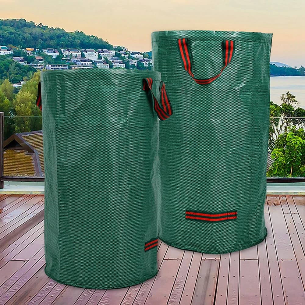 2PCS Sacchetti da giardino per prato Sacchetti per rifiuti da giardino riutilizzabili di grandi dimensioni con manico Contenitori per foglie grandi Contenitore per rifiuti per detriti da giardino Sacco per rifiuti da prato