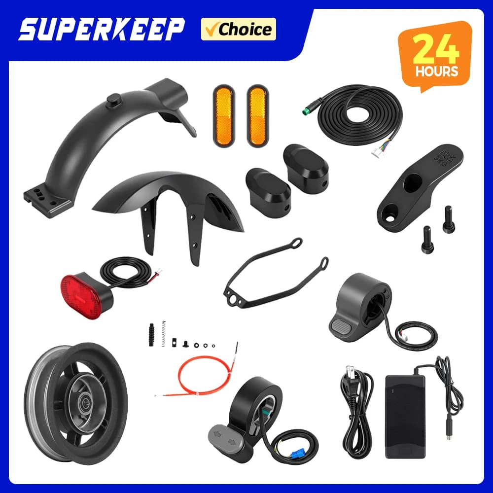 Scooter Front Rear Mudguard for Xiaomi 5 Scooter Various Repair Parts Wheel Hub Accelerator Charger EU US UK AU Plug Brake Cable