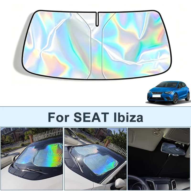 Parasole pieghevole per parabrezza anteriore per SEAT Ibiza, copertura protettiva riflettente UV, accessori per interni auto