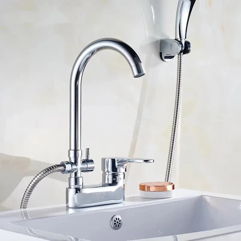 Rubinetto per lavabo multifunzionale, miscelatore per bagno, rubinetto per lavabo domestico montato su piano, miscelatore caldo e freddo