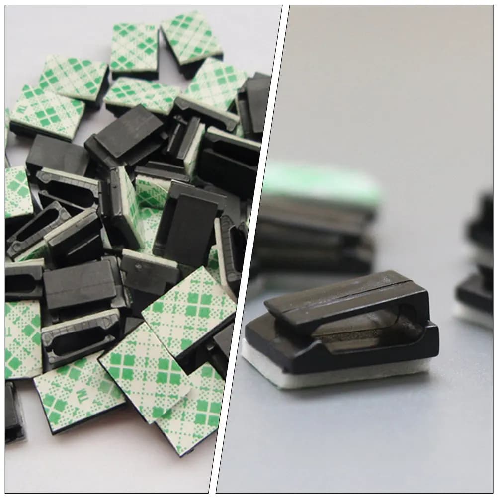 100 Pezzi Clip per Cavi Autoadesivi Resistenti, Organizzatore di Cavi per Scrivania, Parete, Tavolo, Gestione Cavi per Ufficio, Casa, Scuola, Auto