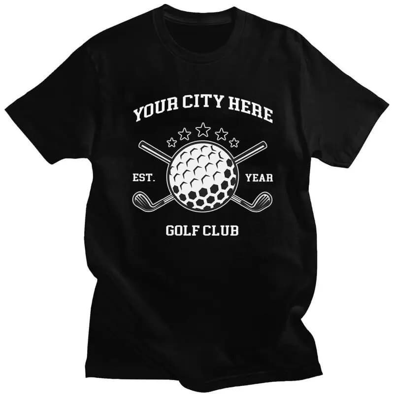 Magliette personalizzate per mazze da golf per uomo T-shirt in cotone 100% T-shirt personalizzata con nome e testo T-shirt moda manica corta