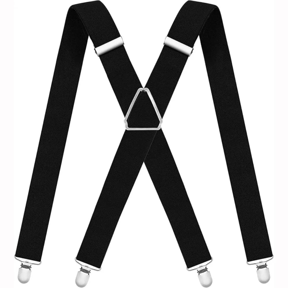 Nuove Bretelle Regolabili per Adulti con 4 Clip in Metallo Resistente, Bretelle Elastiche con Clip per Uomo e Donna