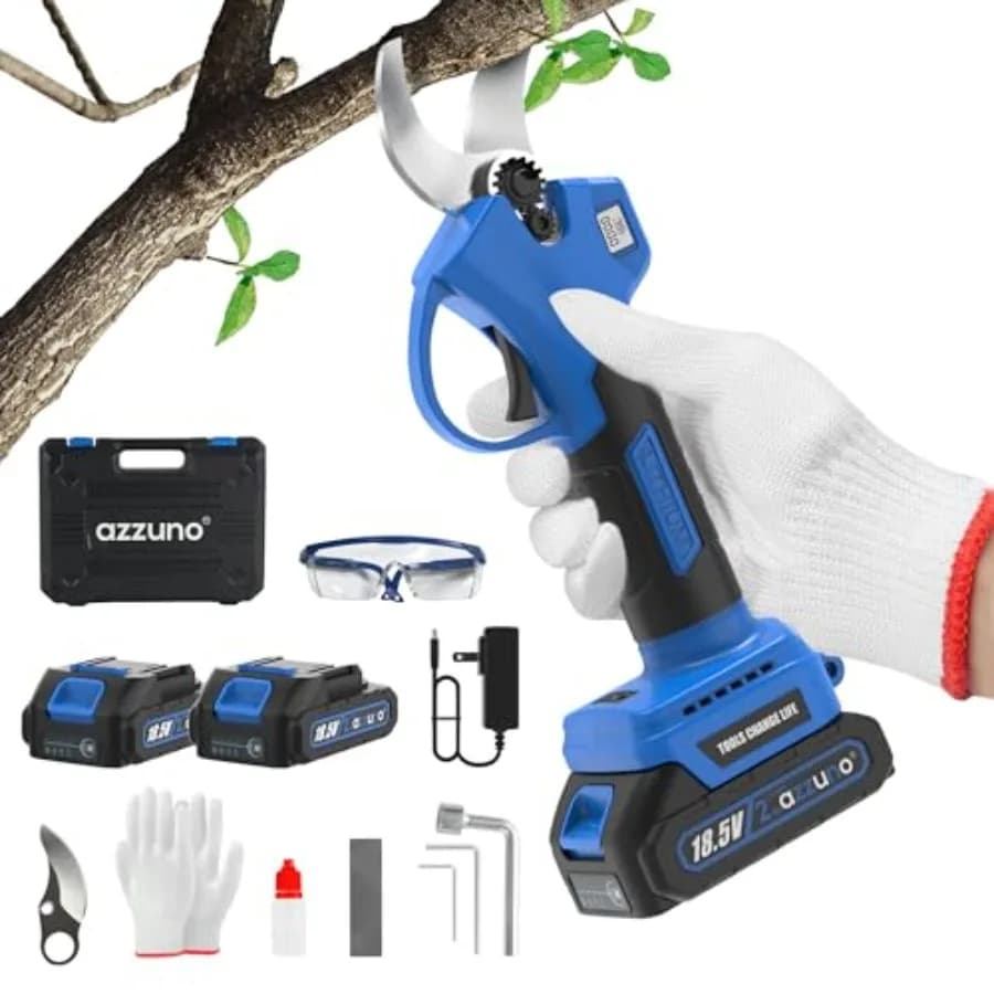 Forbici Elettriche a Batteria 20V con Display LCD e Lame SK5 per Potatura Alberi, Potatore Brushless Portatile da 1.1 Pollici