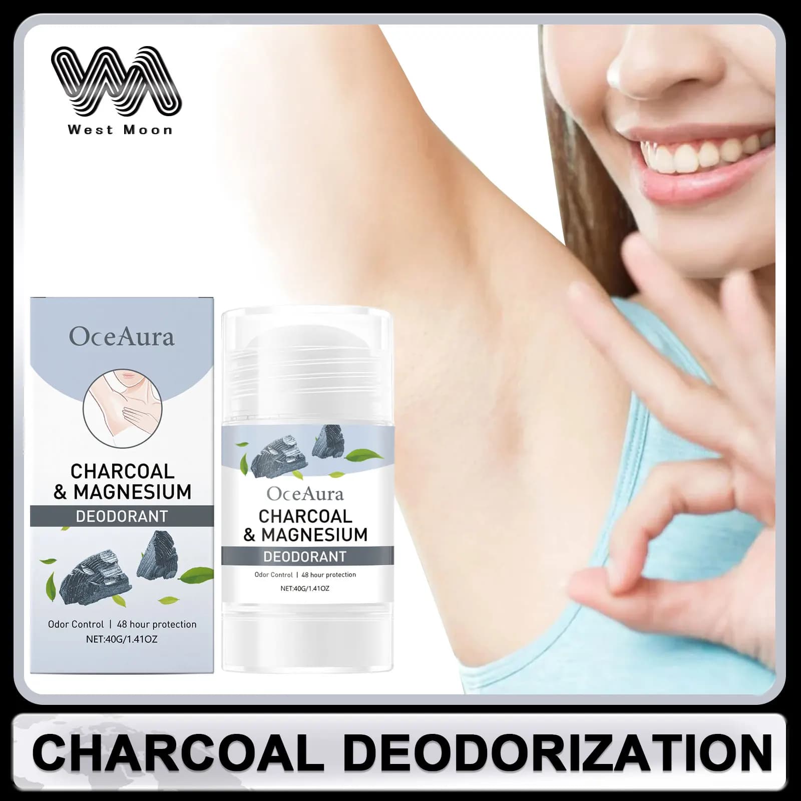 Charcoal Deodorant Stick for Armpit Long Lasting Freshing Sweat Eliminate Bad Smell Anti Odor Remover Smooth Underarm Deodorant