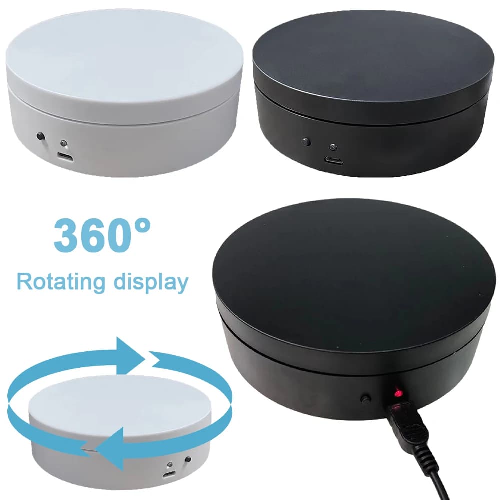 Piattaforma Girevole Motorizzata a 360 Gradi con Ricarica USB/Batteria, Espositore Elettrico Automatico per Modellini e Torte