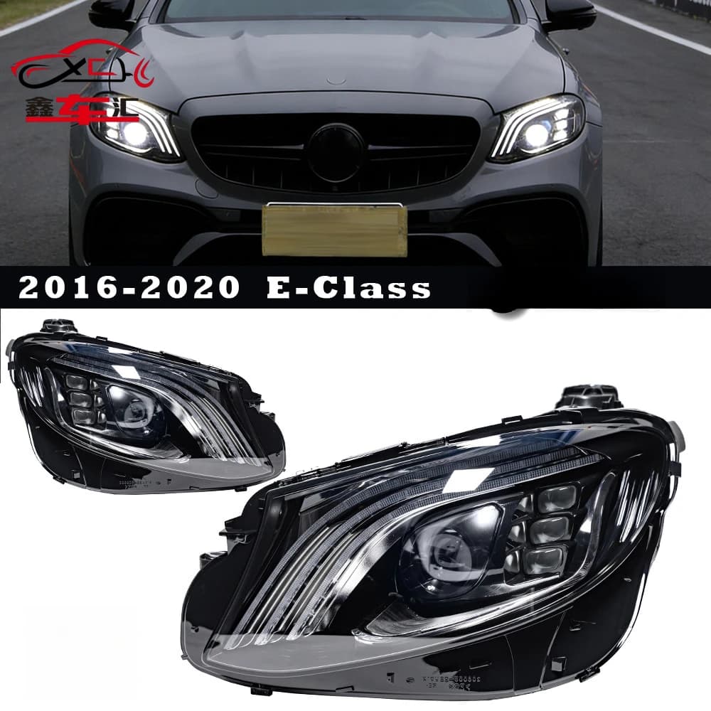 Per il retrofit dei gruppi ottici anteriori Mercedes-Benz Classe E W213 dal 2016 al 2020 con fari a LED e luci diurne.