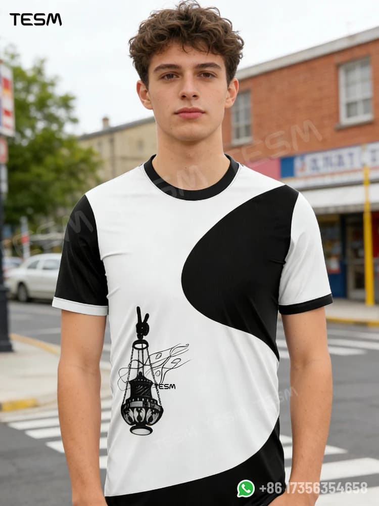 TESM T-Shirt Trendy da Uomo con Stampa 3D HD, Traspirante, Casual, Sportiva, Streetwear, Manica Corta, Estiva, Unisex, per Coppie