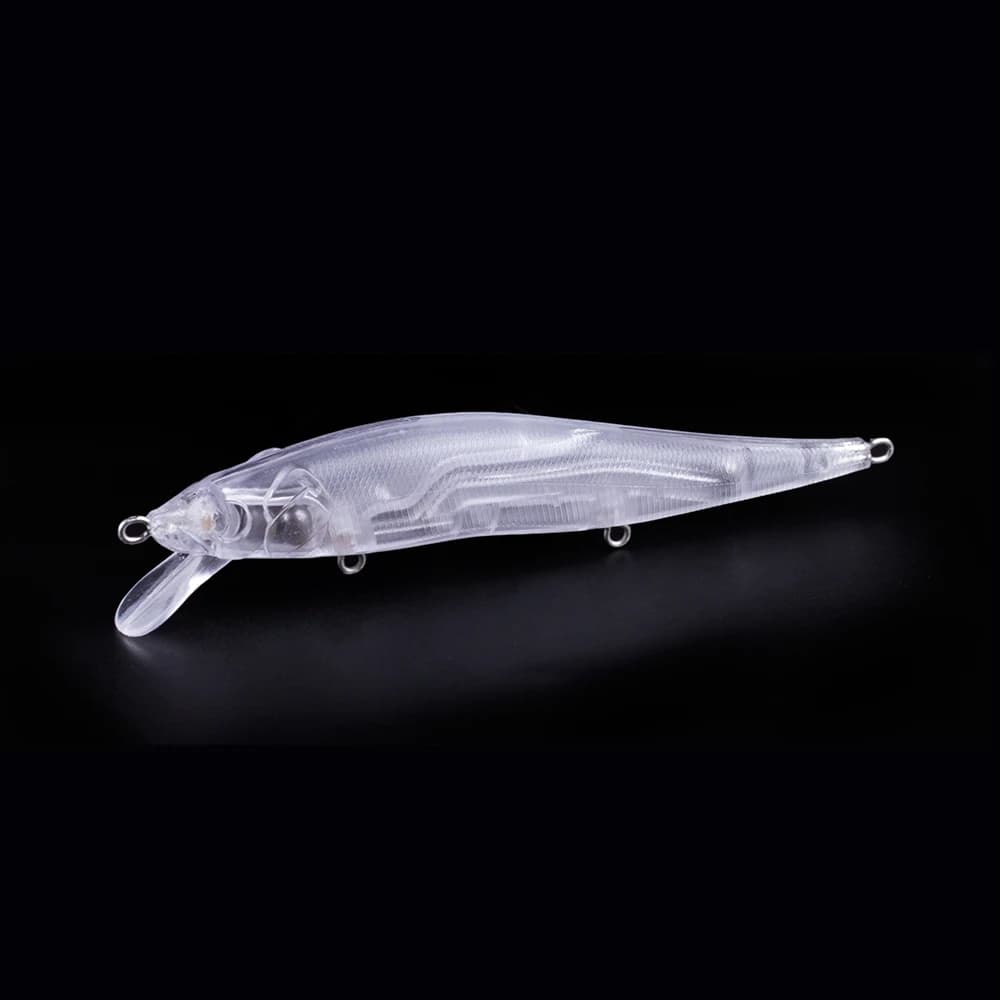 Hanlin 10/20pcs Blanks Rattles Minnow 12CM 12G Fishing Lure Shallow Diving Handmade Saltwater Unpainted Flicker Jerkbait Tackle