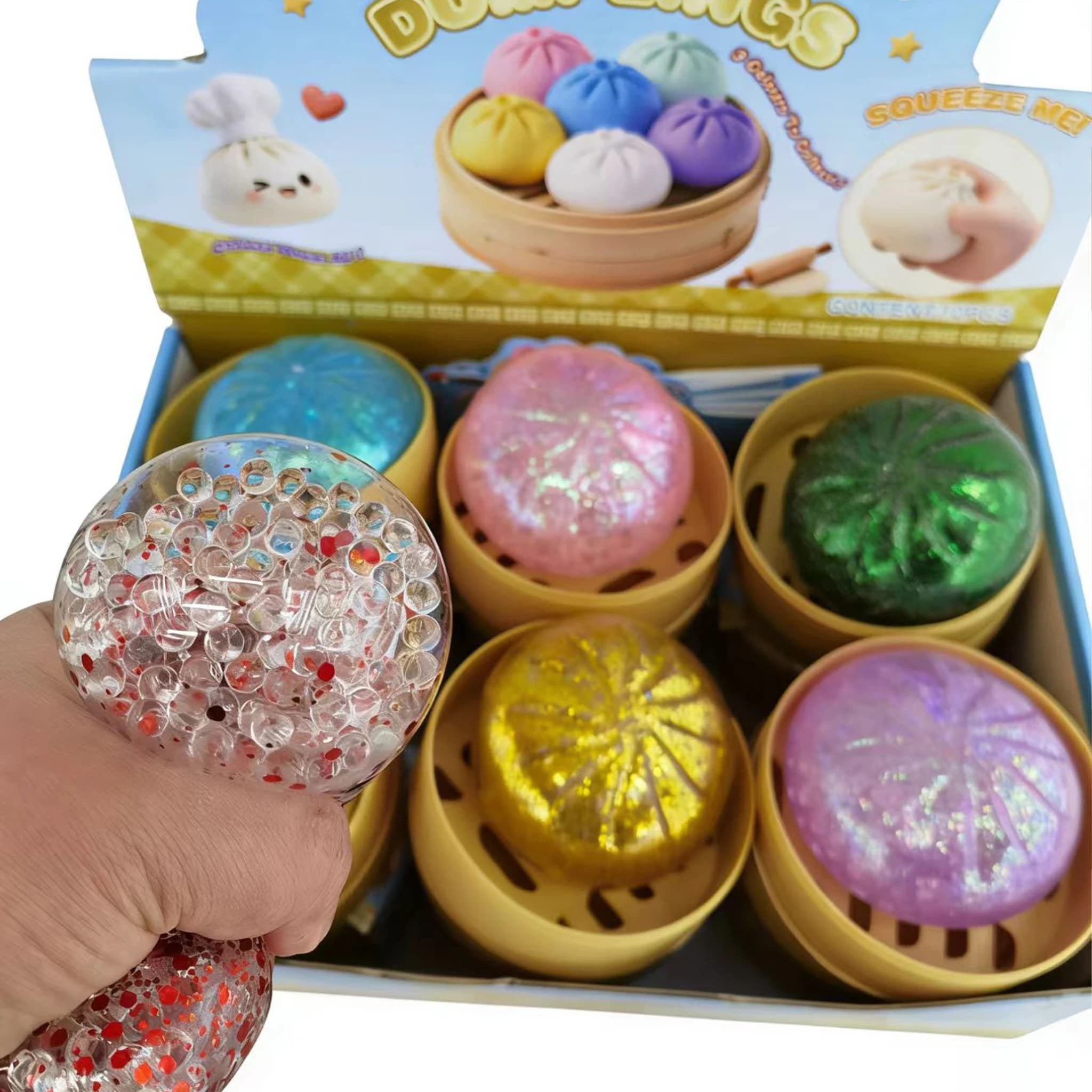 Giocattolo Antistress Morbido e Colorato a Forma di Raviolo con Bolle da Schiacciare, Giocattolo Antiansia Carino per Adulti