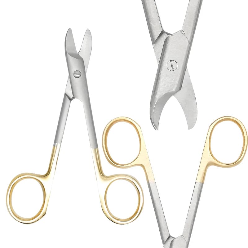 1pc Forbici per corona in metallo Forbici dentali in acciaio inossidabile Testa curva/dritta Strumento chirurgico Strumenti ortodontici