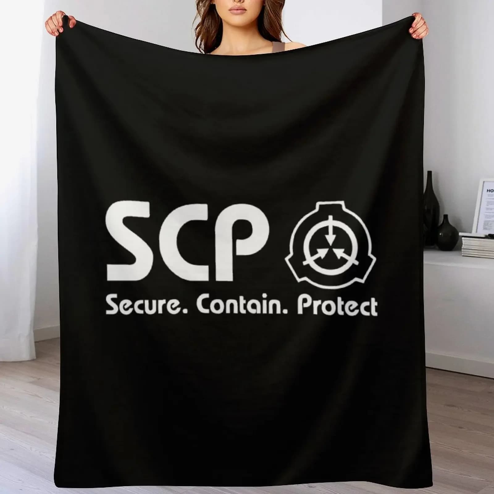 Scp Foundation logo Throw Blanket Soft Solid Color Blanket for Couch Bed