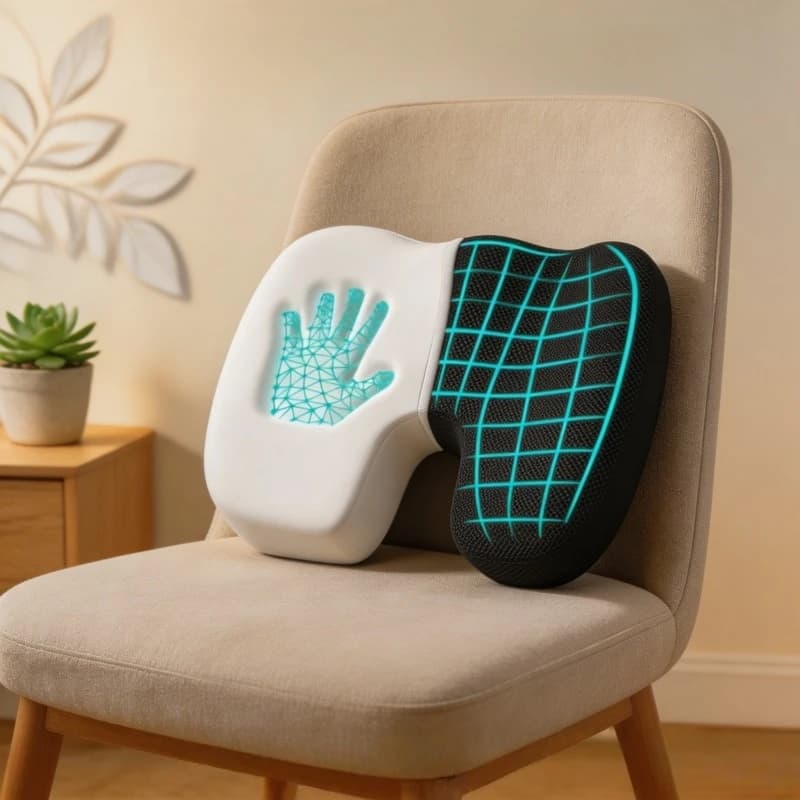 Cuscino Ergonomico in Memory Foam per Sedia da Ufficio, Casa e Studenti, Supporto per Seduta Prolungata e Sollievo dalle Emorroidi
