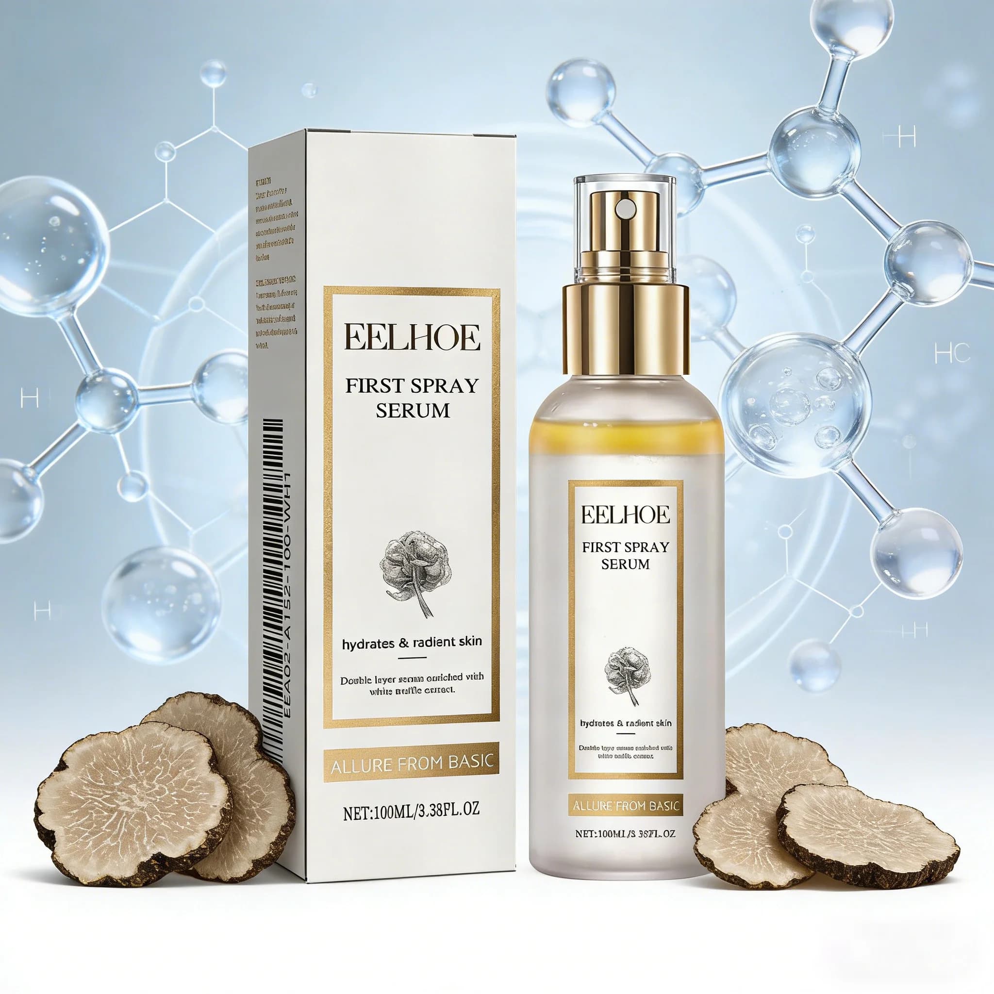 White Truffle Hydrating Spray, Hydrating Face Nebulizer, Reduces Pores, Oil Control, Skin Care Lighting