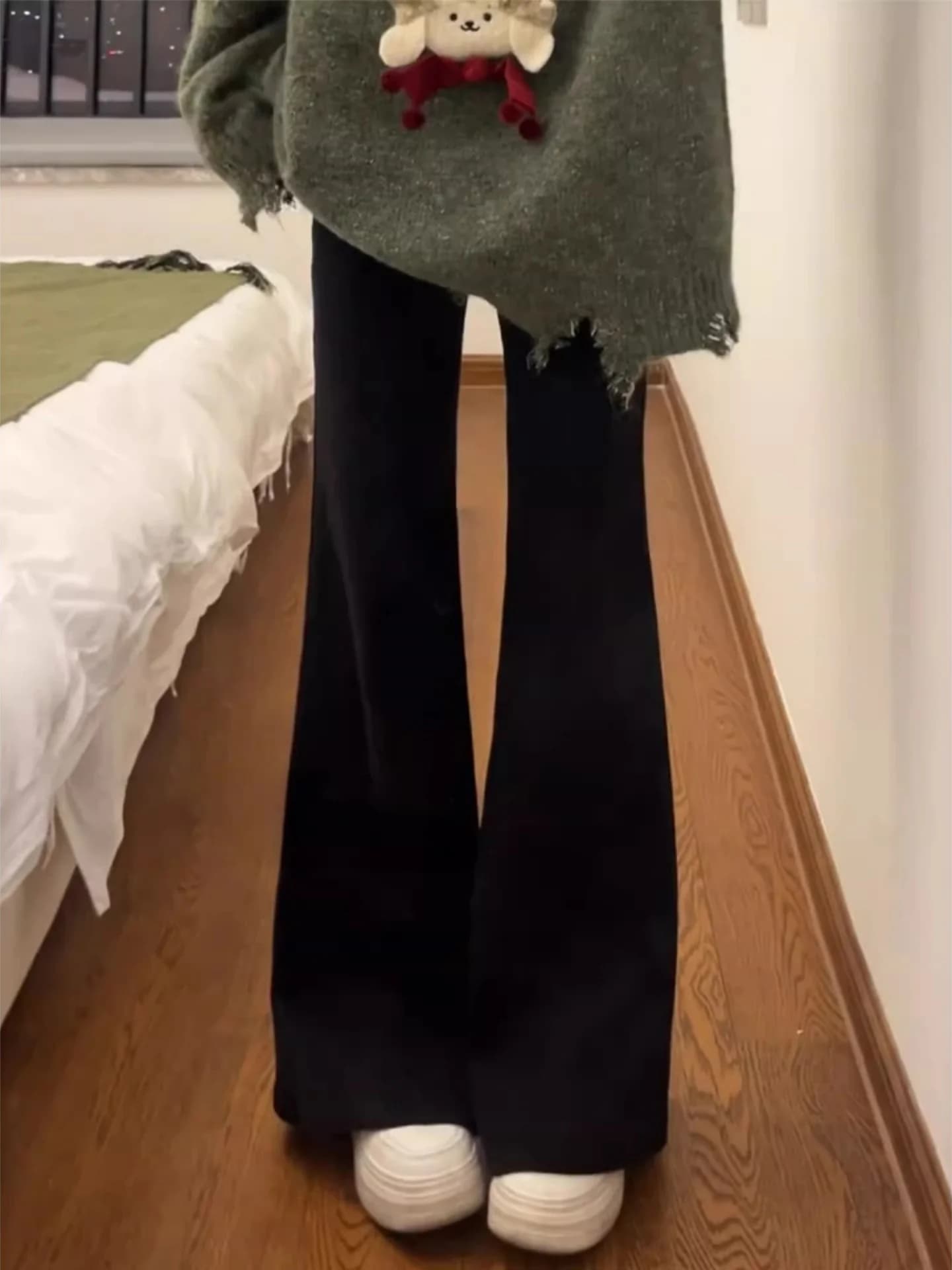Jeans a Vita Alta da Donna, Foderati in Pile, Gamba Dritta, Modello Bootcut, Taglie Forti, Effetto Snellente, Caldi, in Cotone Elasticizzato, Autunno