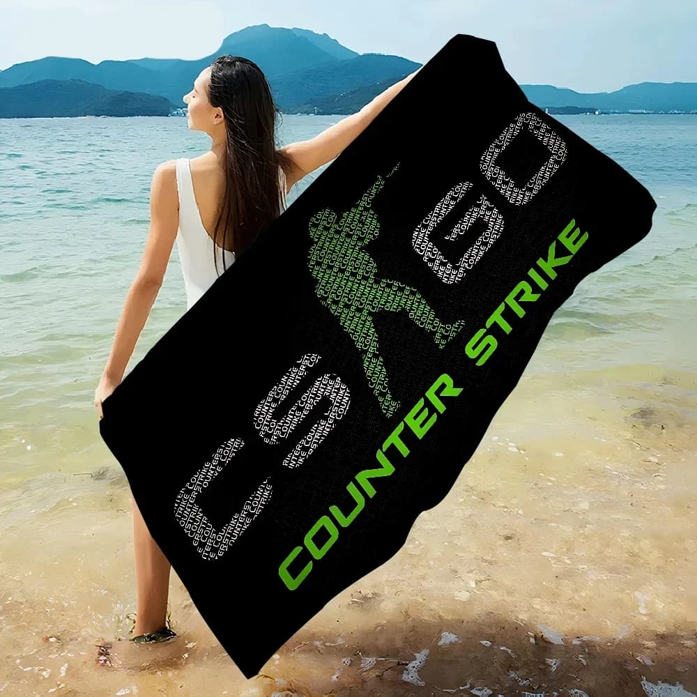 Gioco C-Cs-Go Asciugamano da bagno in microfibra morbido assorbimento d'acqua traspirante per ragazza Asciugamano da spiaggia decorativo per cartoni animati per bambini