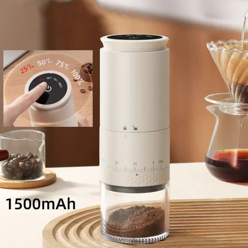 Nuovo macinacaffè elettrico 1500mAh macinacaffè conico macinacaffè macinacaffè regolabile esternamente Kaffe Bohnen Grinder