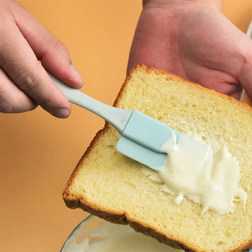 Set di 3 Spatole in Silicone Antiaderenti per Crema, Pane, Torte e Burro, con Pennello per Olio, Utensili da Cucina per Pasticceria