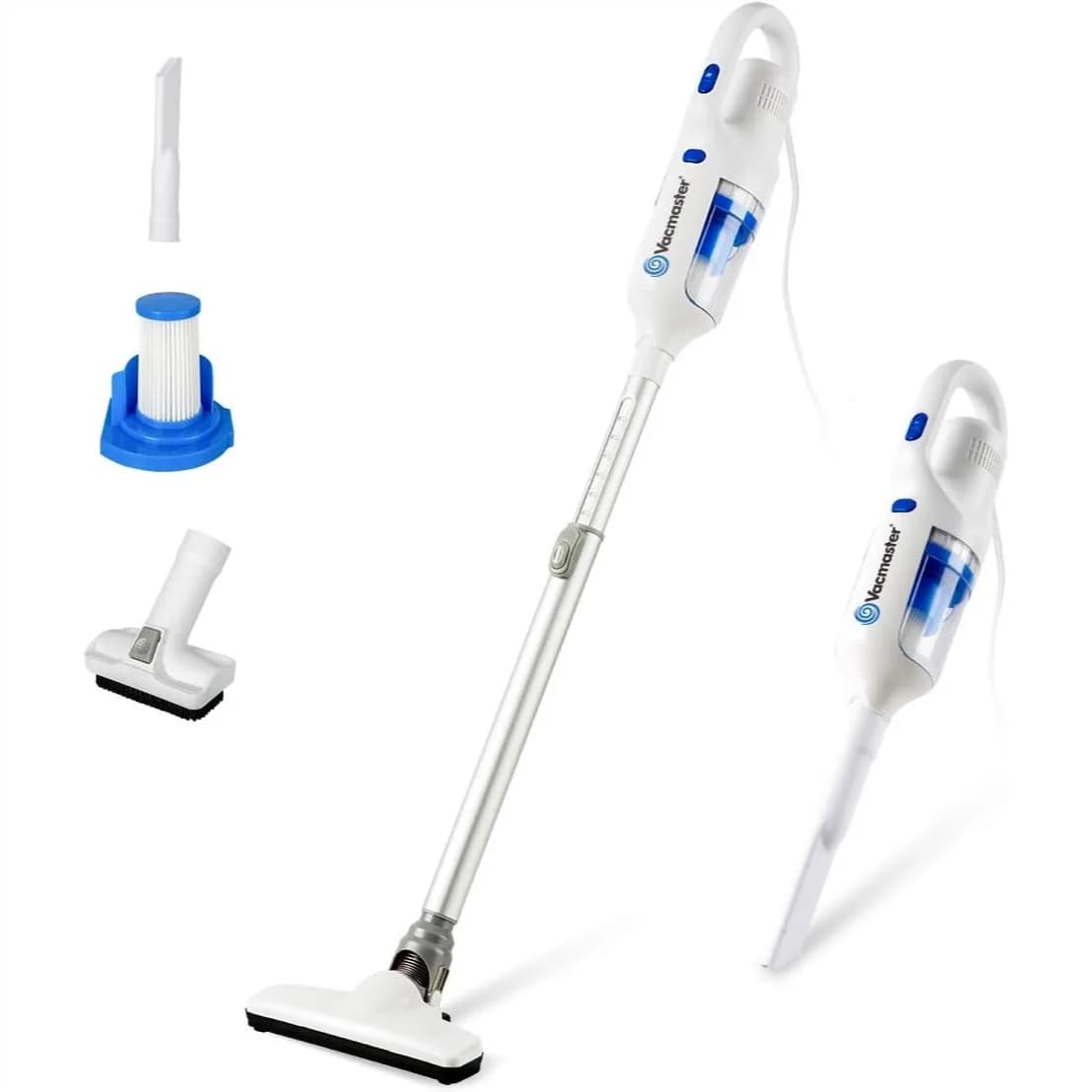 Aspirapolvere a Filo 2 in 1 Ultra-Leggero con Potenza di Aspirazione 14Kpa, Portatile con Filtro HEPA Lavabile per Casa, Auto e Animali Domestici