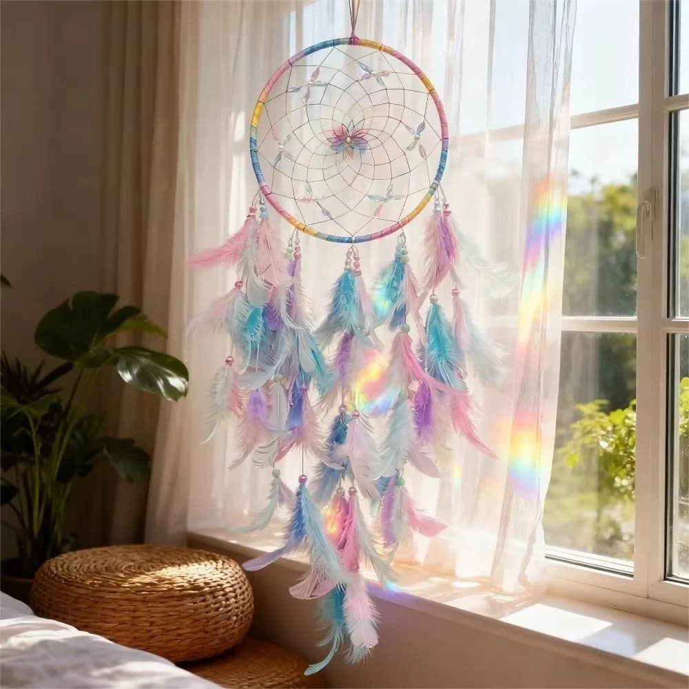 Handmade Butterfly Dream Catcher Home Decoration Wall Hanging Oranments Butterfly Wind Chime Creative Gifts Room Hanging Decor