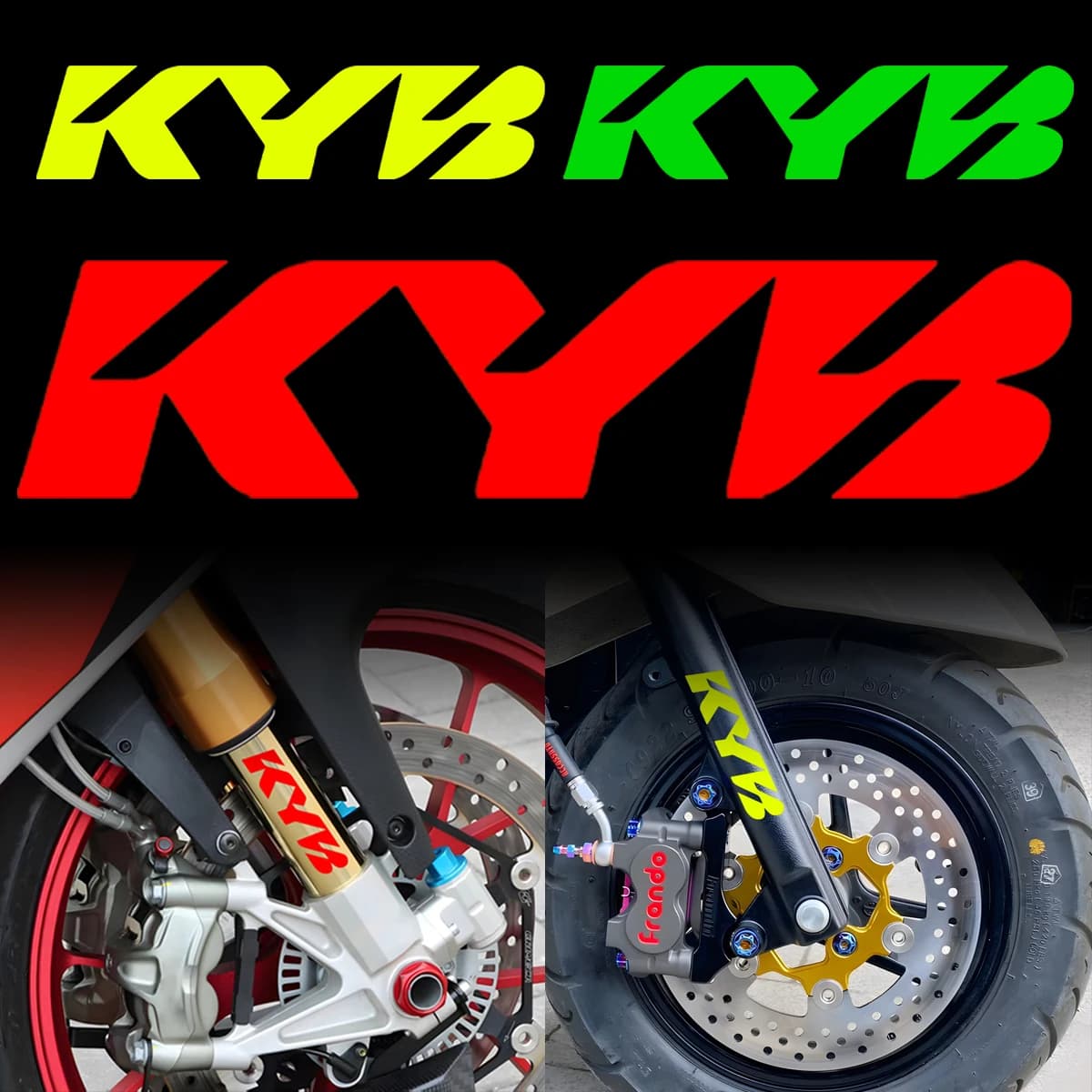 Adesivi riflettenti per moto da motocross Forcella KYB Sospensione Moto Decalcomanie Accessori per Honda Suzuki Ktm Kawasaki Benelli