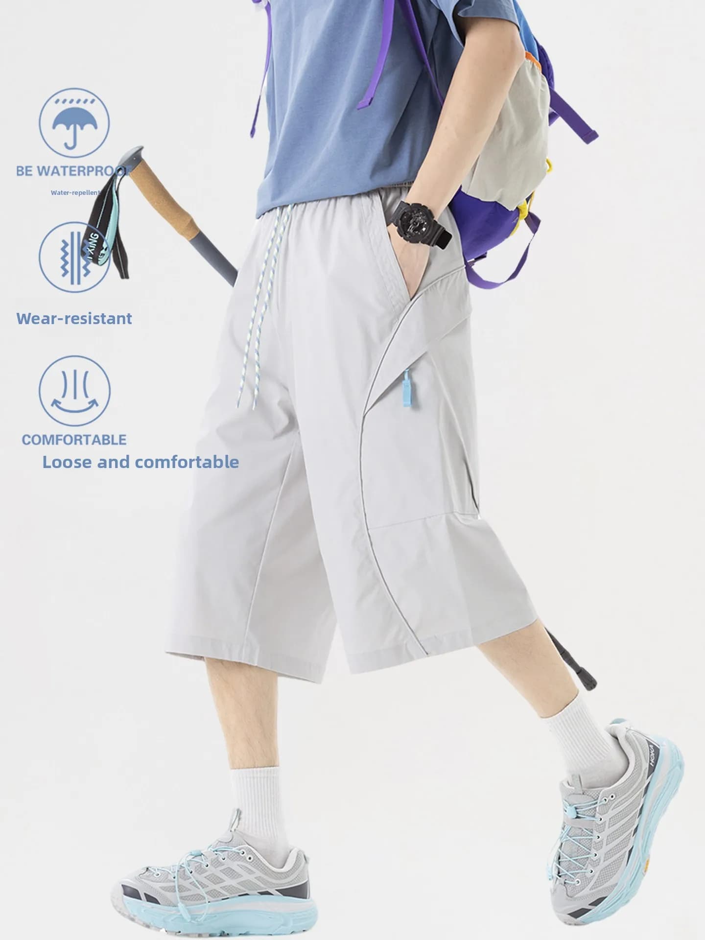Outdoor Climbing Shorts Men's Summer Quick Dry Breathable Wear Resistant Loose Fit Workwear Pants Mountain Series