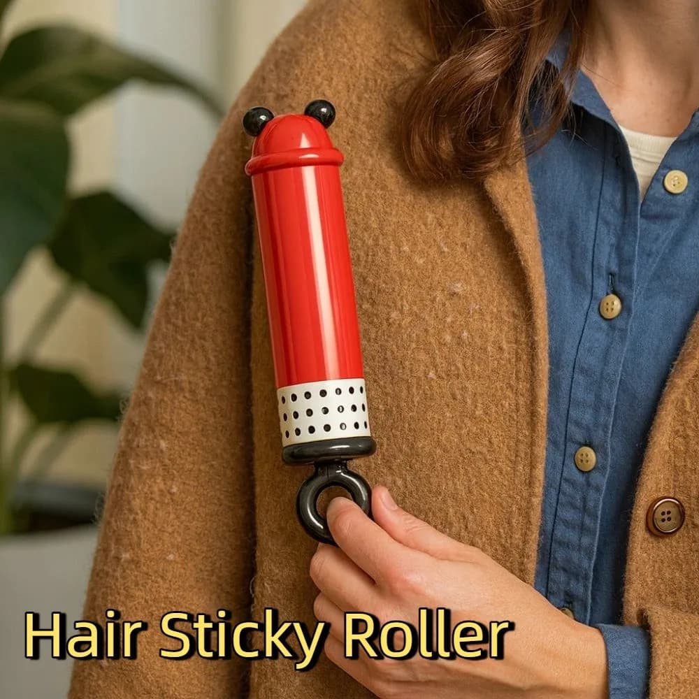 Rullo Adesivo Riutilizzabile 2 in 1 per Rimozione Pelucchi, Lavabile, Efficiente e Forte Adesivo per Capelli